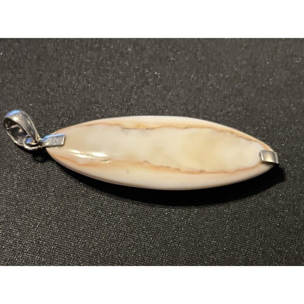 Surf Board Type Pendant W/ 925 Silver Beading